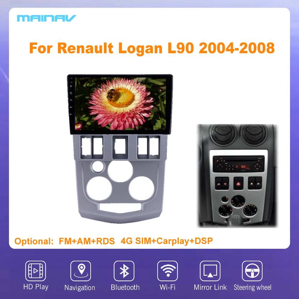 9 &quotAndroid 10 для Renault Logan L90 2004-2008 RDS автомобильная навигация DSP CarPlay автомобильное