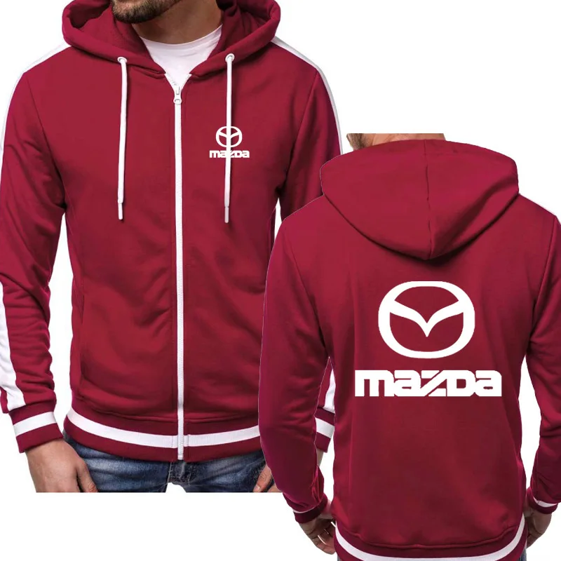 

Jacket Men Mazda Car Logo Print Casual Hip Hop Harajuku Long Sleeve Hooded Sweatshirts Mens zipper Hoodies Man Hoody Clothing S