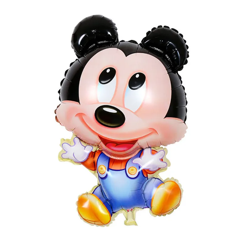 Meng Mickey 1 шт. 110 см гигантские фольгированные шары Микки и Минни Маус красный желтый бант стоячие игрушки Дети День Рождения украшения Globos - Цвет: Meng Mickey