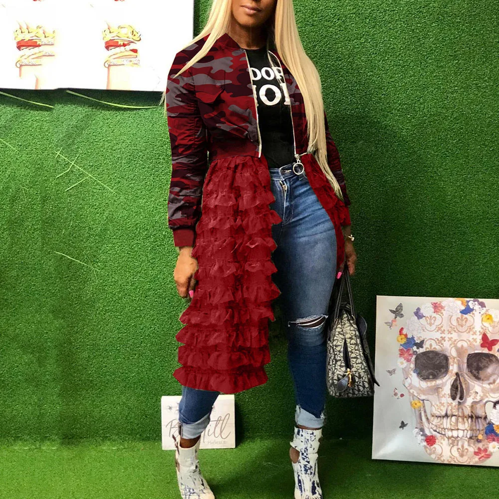 Леопардовая куртка Женская Лоскутная Сетка плиссированный Дизайн Весна 2020