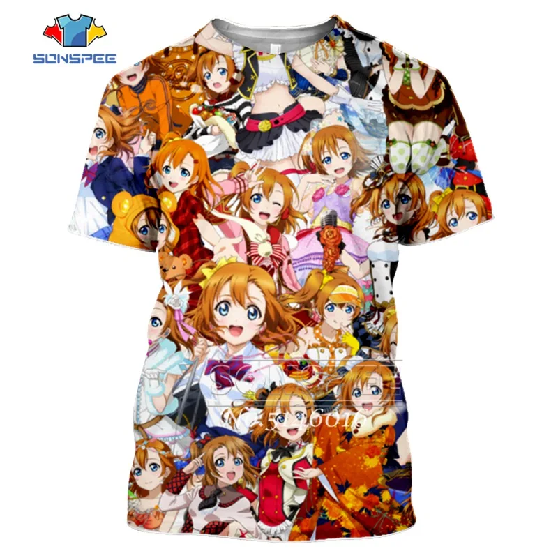 SONSPEE уличная одежда модная женская летняя мужская футболка с 3D принтом аниме