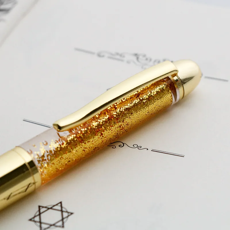 

New Metal Ballpoint Pen Quicksand Sequin Signature Pen Business Office Gift Pen Office & School Pen School Supplies