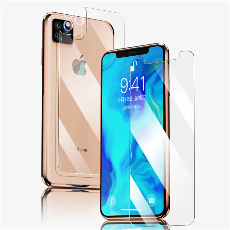 Защитное стекло 9H для передней и задней камеры iphone X XR XS 11 Pro Max 3 шт. | Мобильные