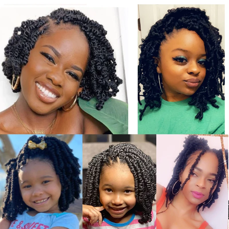 Saisity Synthetic Bob Spring Twist Crochet Braids 6Inch Bomb Passion Twists Braiding Hair 20roots/Pack For Women images - 6