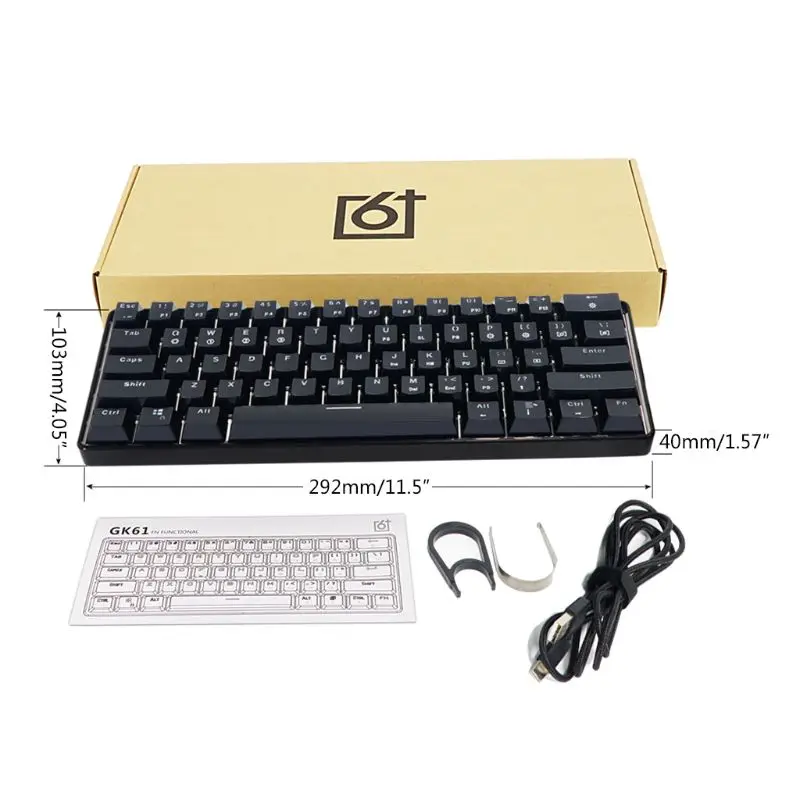 

2020 RGB Backlit Bluetooth 5.0 Wireless Dual Mode Mechanical Keyboard,Portable Compact Waterproof Mini Gaming 61 Gateron Keys LK