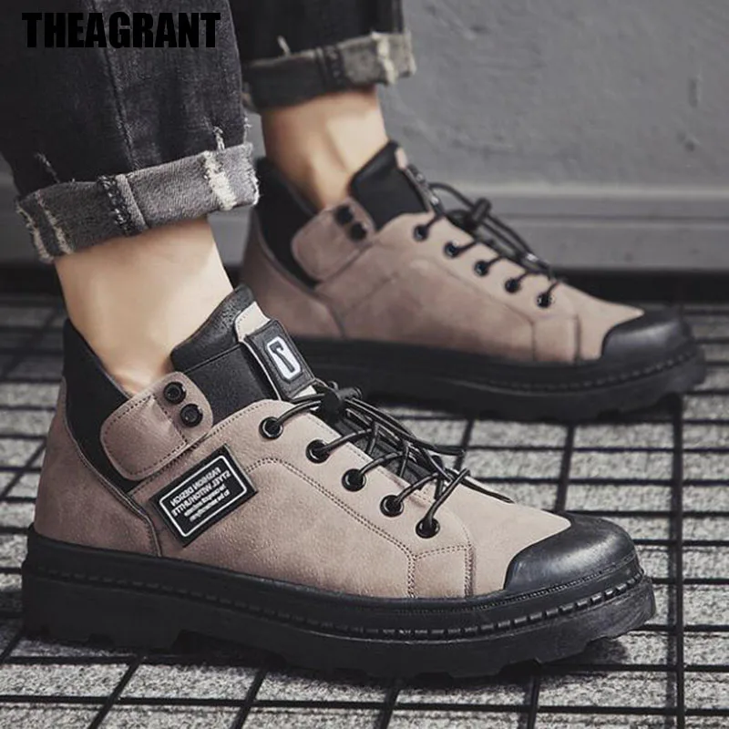 Мужские Винтажные ботильоны THEAGRANT модная рабочая обувь в британском стиле для