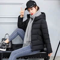 2022 autumn winter women fashion coats down cotton padded parkas ladies short jackets solid striped female bomber hooded jackets