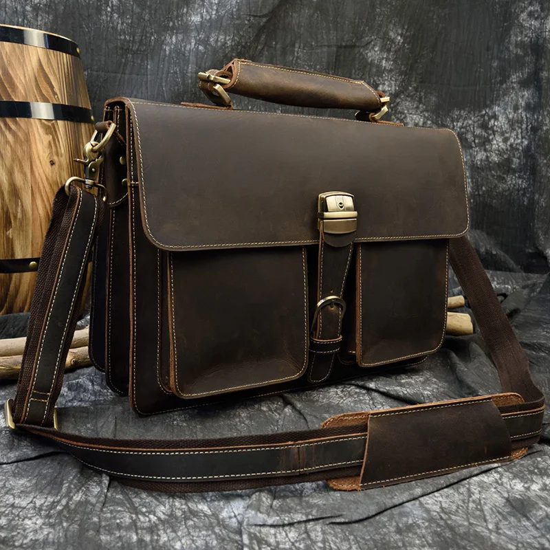 Document Defender Plus Leather Messenger Bag