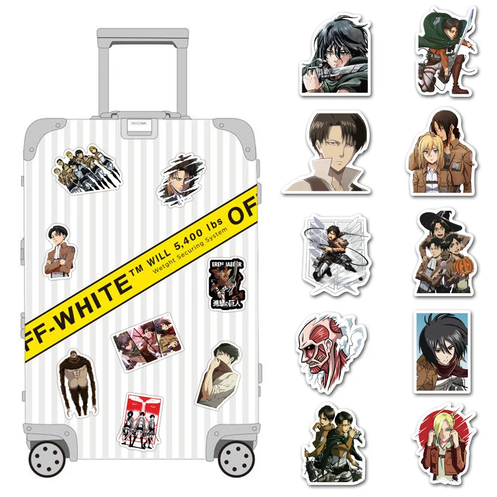 

10/30/50/100Pcs Attack On Titan Anime Stickers Graffiti For Laptop Guitar Motorcycle Luggage Skateboard Waterproof Decal Toys
