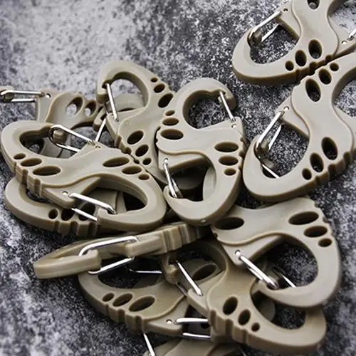 5 шт. портативный уличный альпинистский крючок S образный карабин двойная пряжка