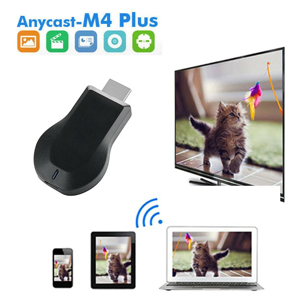 Anycast M4 PLUS 1080P беспроводной HD портативный медиаплеер стример Wifi дисплей ключ для