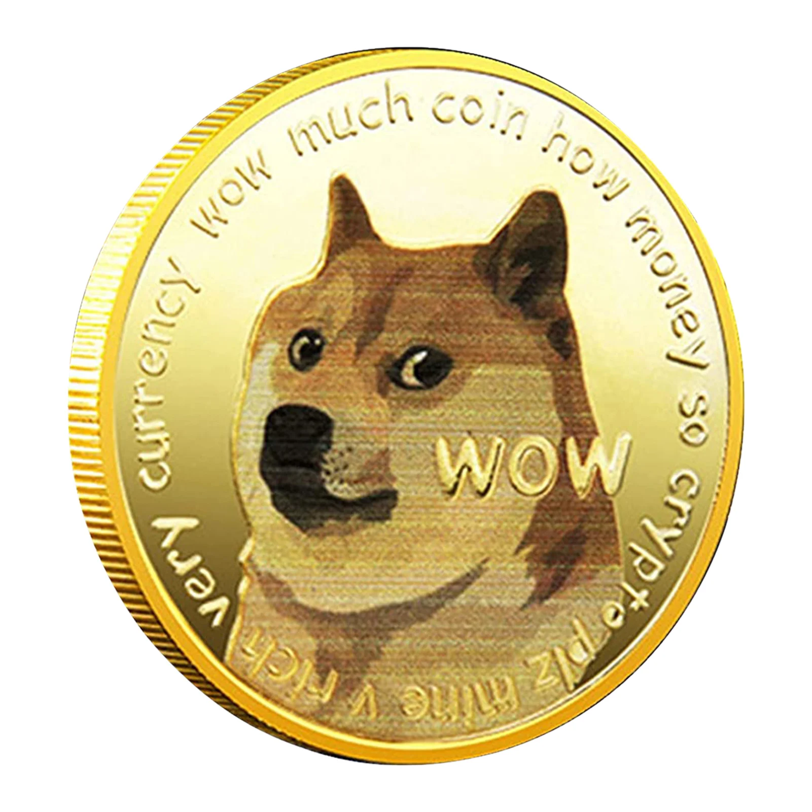 

1PC Beautiful Gold Plated Dogecoin Commemorative Coins Cute Dog Pattern Dog Souvenir Collection Gifts