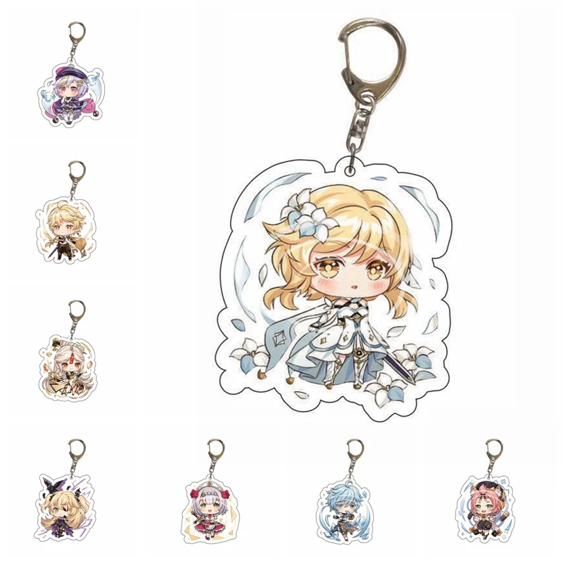 

2022 милый аниме Genshin ударопрочный брелок аниме брелок для ключей сумка подвеска в подарок декоративный брелок акриловая деталь