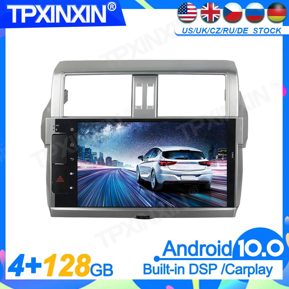 

4GB+128GB Android10.0 For Toyota Prado 2014-2015 Head Unit Car Multimedia Player Auto Radio Tape Recorder GPS Navigation DSP IPS