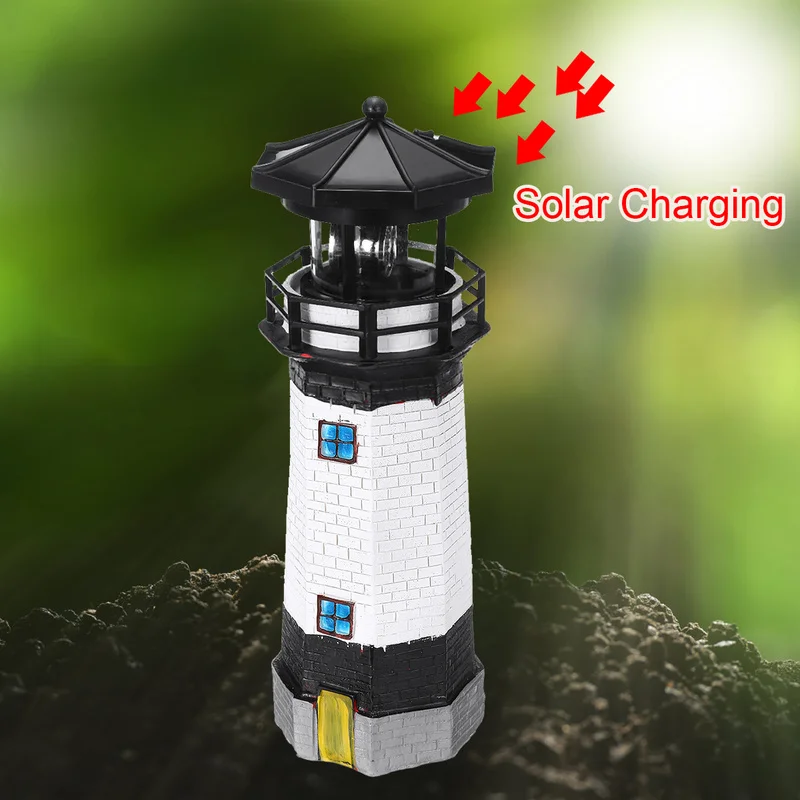 Водонепроницаемый Солнечный Маяк 360 градусов вращающийся светодиодный
