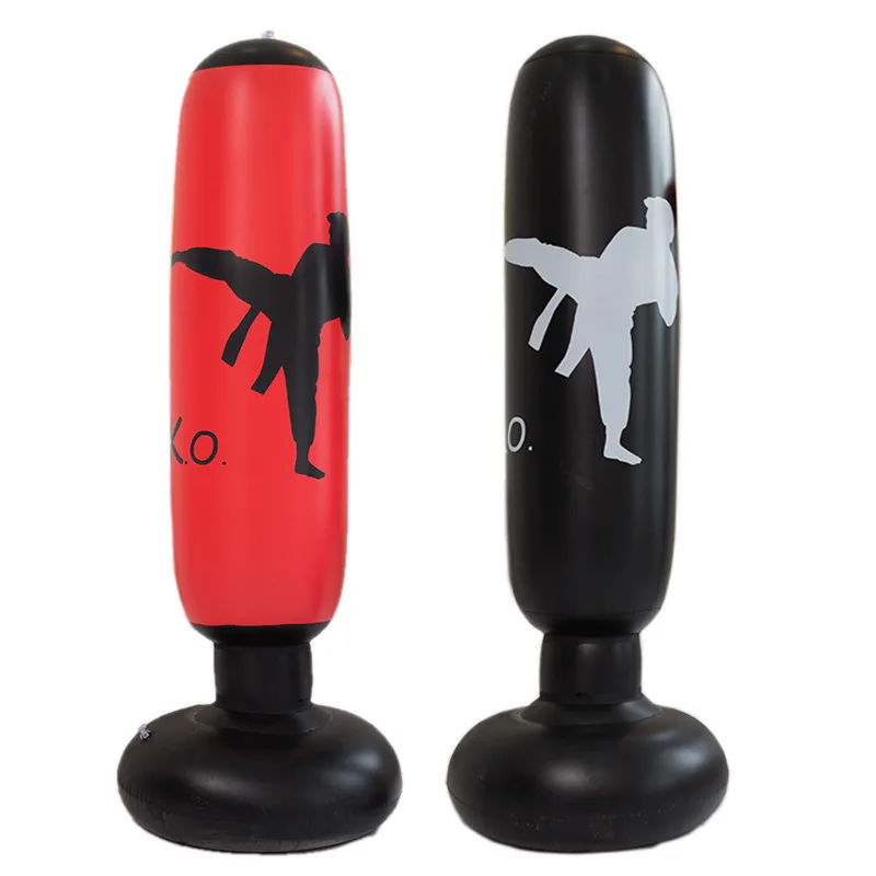 KO Kick Pattern Inflatable Boxing Column 1.6m Punching Bag Adult Venting Percussion Physical Fitness Training Equipment | Игрушки и