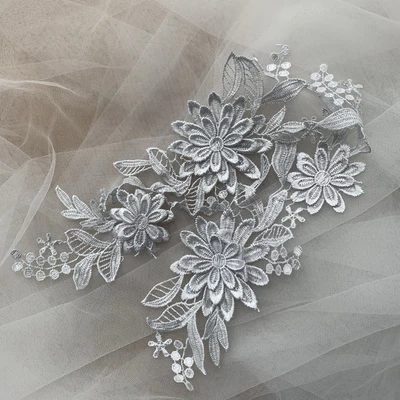 2 пары = 4 штуки разноцветные цветочные 3D кружевные аппликации вышитые нашивки