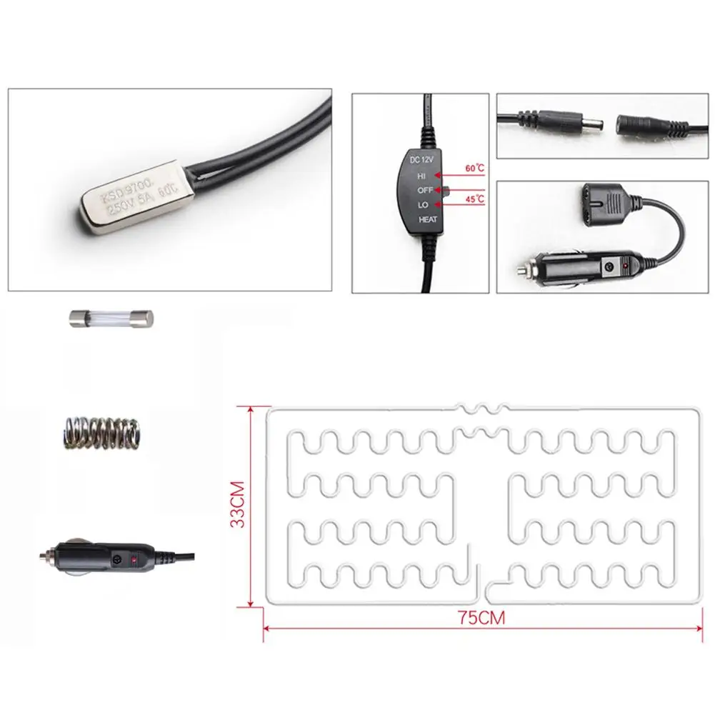 

12V Car Heating Cushion Winter Car Electric Heating Pad Seat Heating Pad Anti-slip Double Seat Single Seat Car Heating Pad