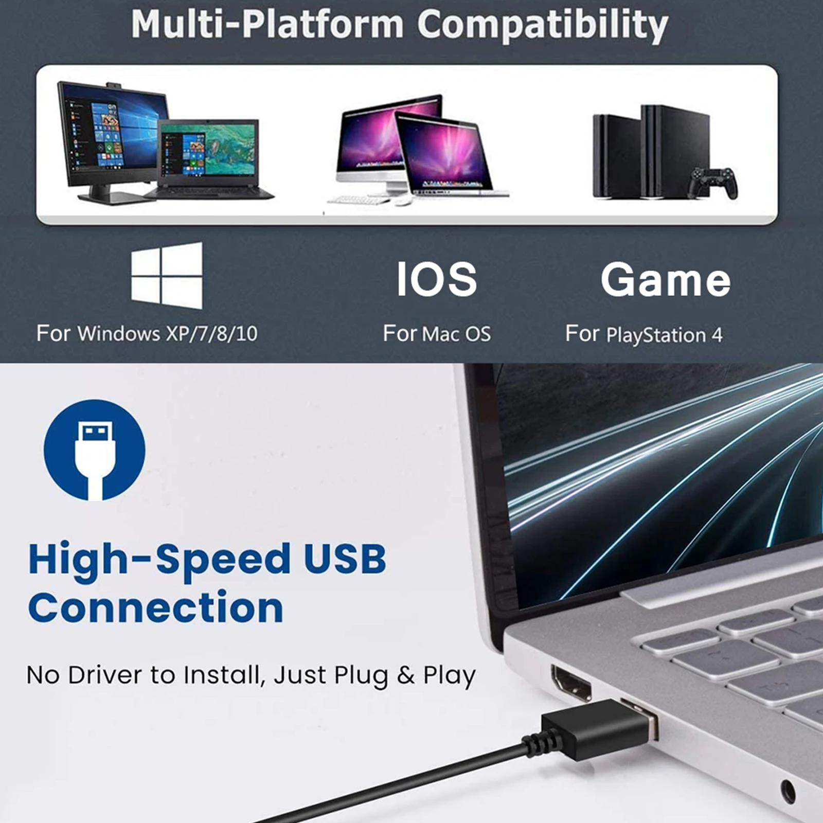 

Gooseneck Desktop USB Microphone School Office Work Conference Teaching for Recording Gaming Live Broadcast Streaming