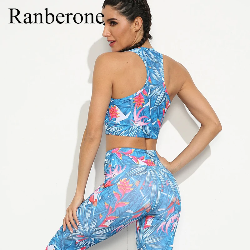 Дышащие комплекты для йоги с принтом женская сексуальная эластичная тонкая