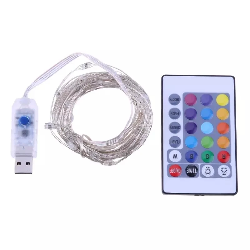 RGB USB 5 м 50 светодиодный рождественские светодиодные фонари Праздничная Гирлянда