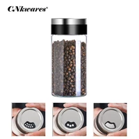 150ml glass jars for spices salt jar switchable glasses spice seasoning bottle barbecue tools pepper shaker box kitchen supplies