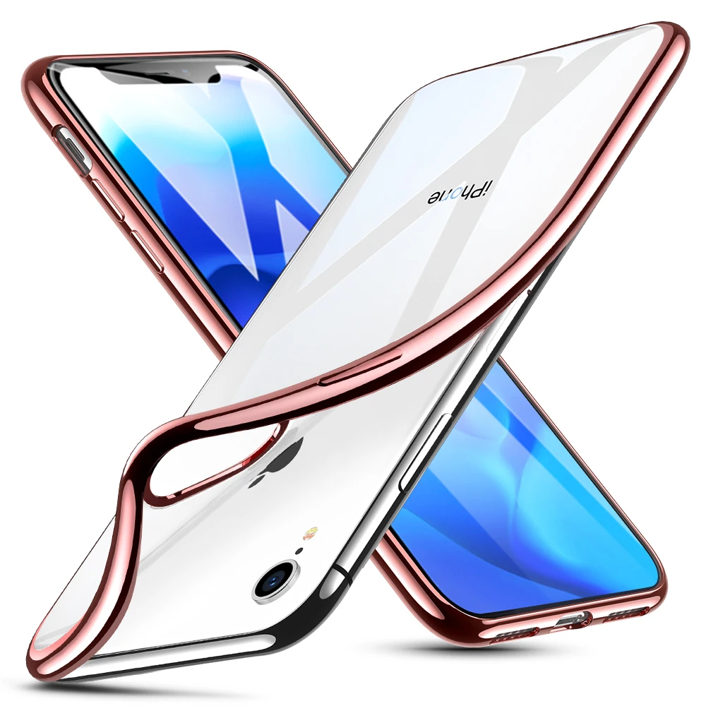 ESR 1 мм Ультратонкий Мягкий ТПУ покрытие рамка чехол для телефона для iPhone XS XR XS Max чехол Полный Чехол для iPhone XS XR XS Max чехол для телефона - Цвет: Pink