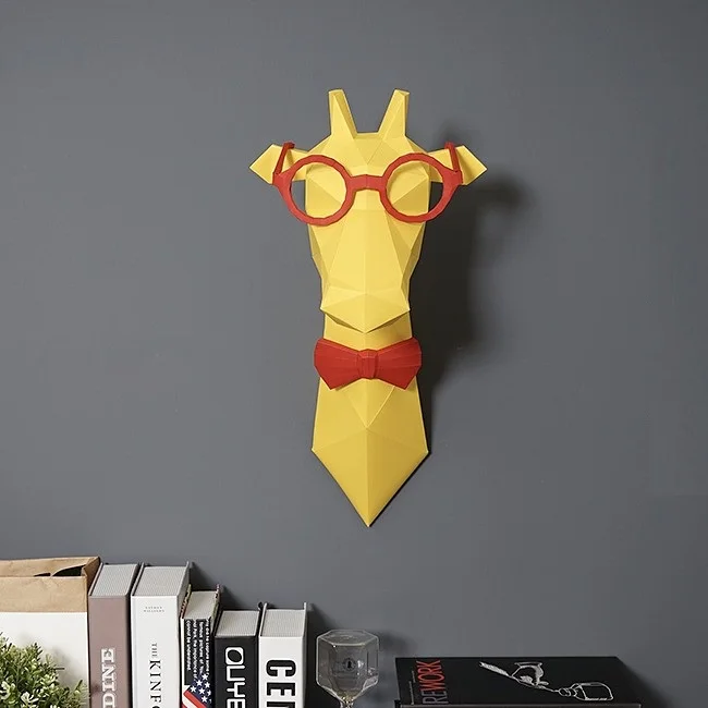 3D бумажная модель жираф ремесло домашний декор украшение стены пазлы