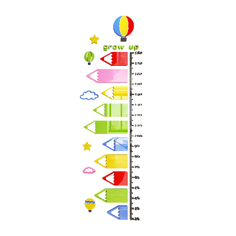 Цветная линейка высоты настенная наклейка измеритель Настенная Наклейка для