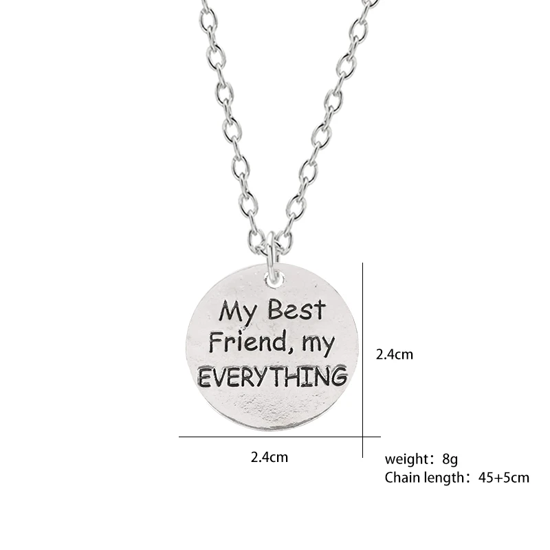 

2020 New Simple Necklace Round Lettering Pendant Alloy Material Fashion Men And Women Jewelry Gifts Direct Selling Hot