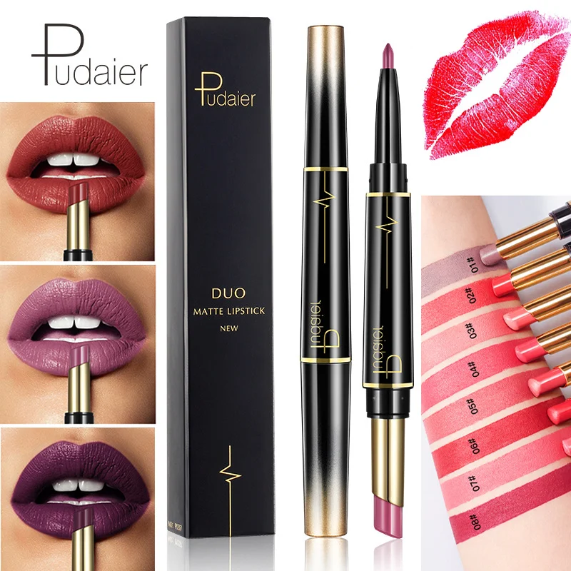 Брендовая двухсторонняя Матовая жидкая помада с эффектом увлажнения + набор