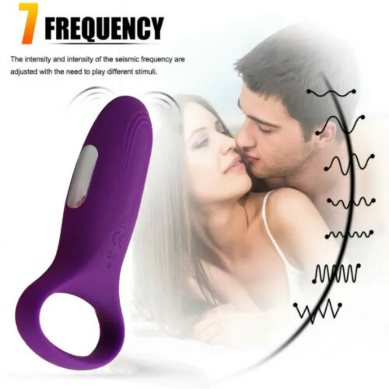 Мужское вибрирующее кольцо 7 скоростей Вибратор для пениса водонепроницаемый