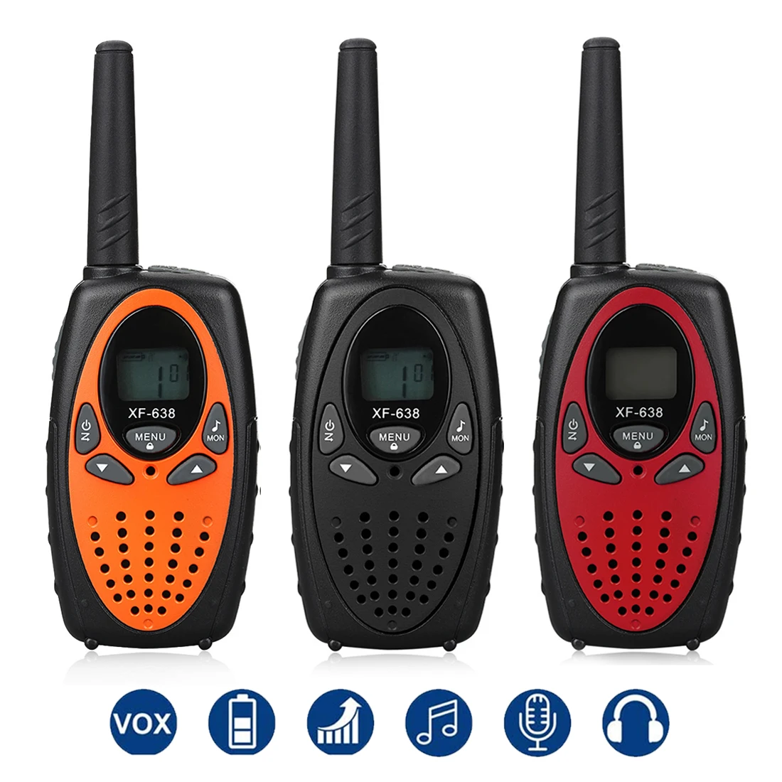 

XF-638 Walkie Talkie 2PCS Handheld Two Way Intercom Portable Radio XF 638 Talkie Walkie UHF 462-467MHz & 446MHz Walkie-talkies