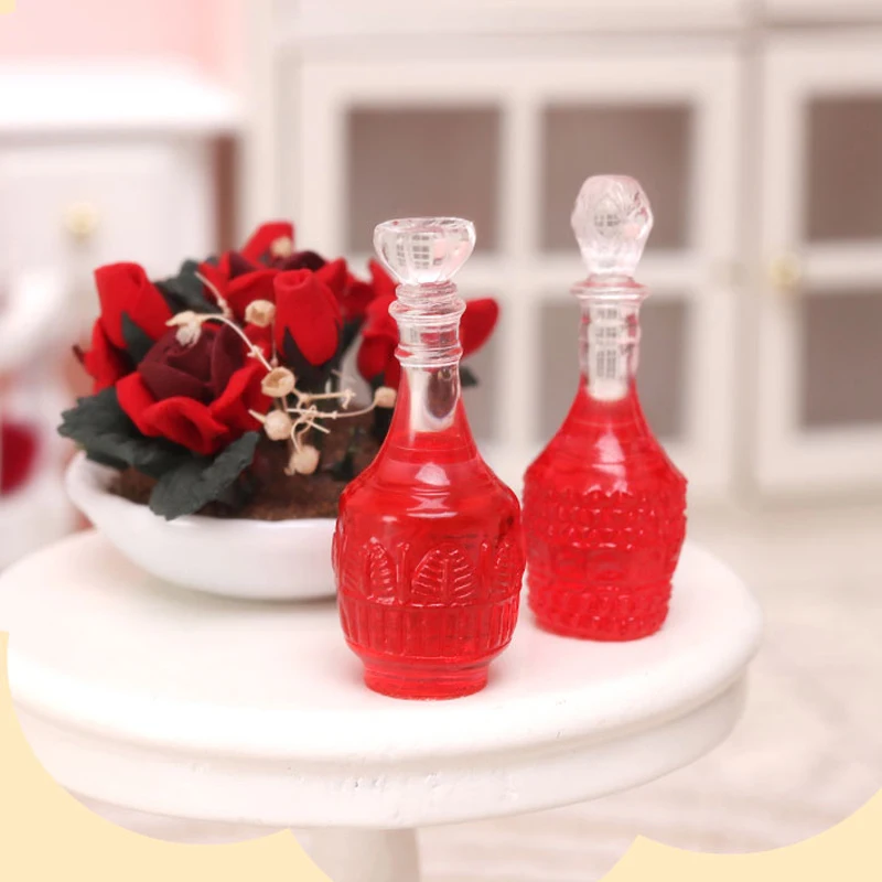 

A03-X107 children baby gift Toy 1/6 1:12 Dollhouse mini Furniture Miniature rement Red wine 6pcs/set