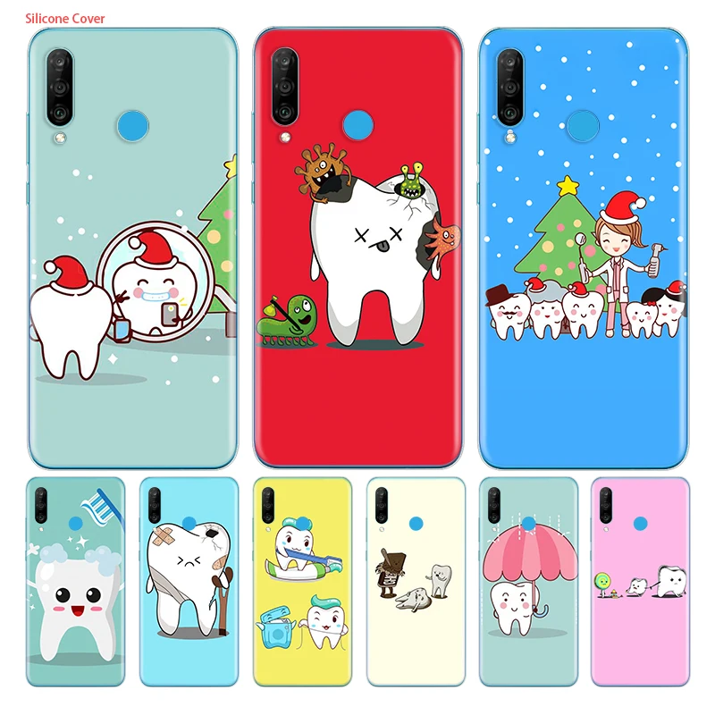

Cartoon Dentist Dental Silicone Cover For Huawei P40 P30 P20 P10 P9 P8 Pro Plus Lite E Mini 2019 2017 Phone Case
