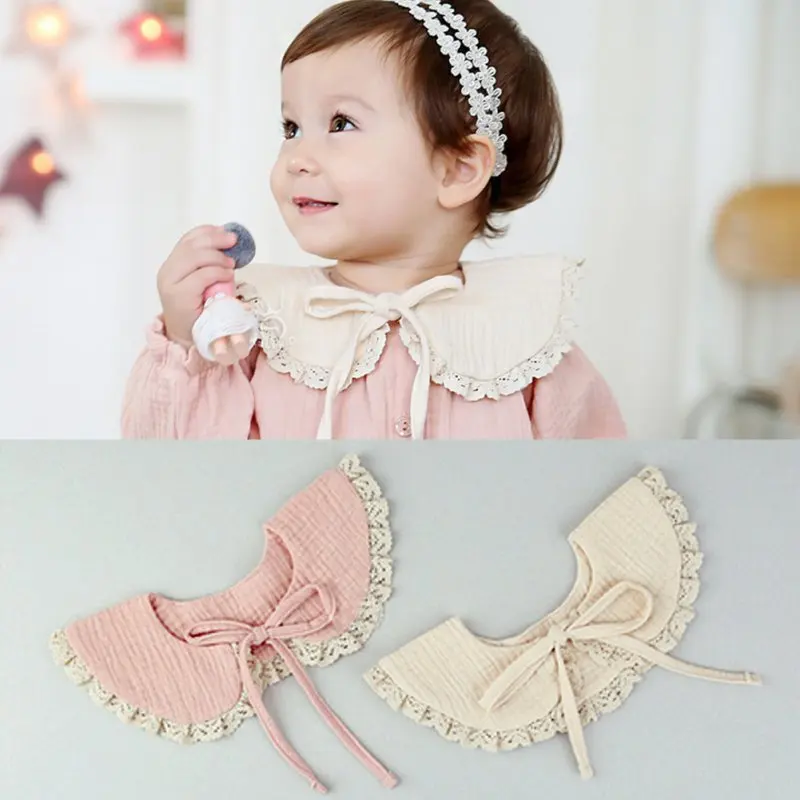 Кружевной хлопковый съемный ложный воротник для маленьких девочек воротничок с