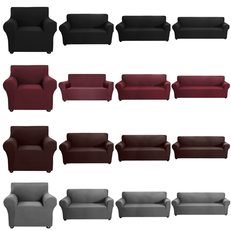 

Однотонный эластичный чехол для дивана для гостиной, нескользящий чехол для дивана, полиуретановый однотонный эластичный чехол для дивана