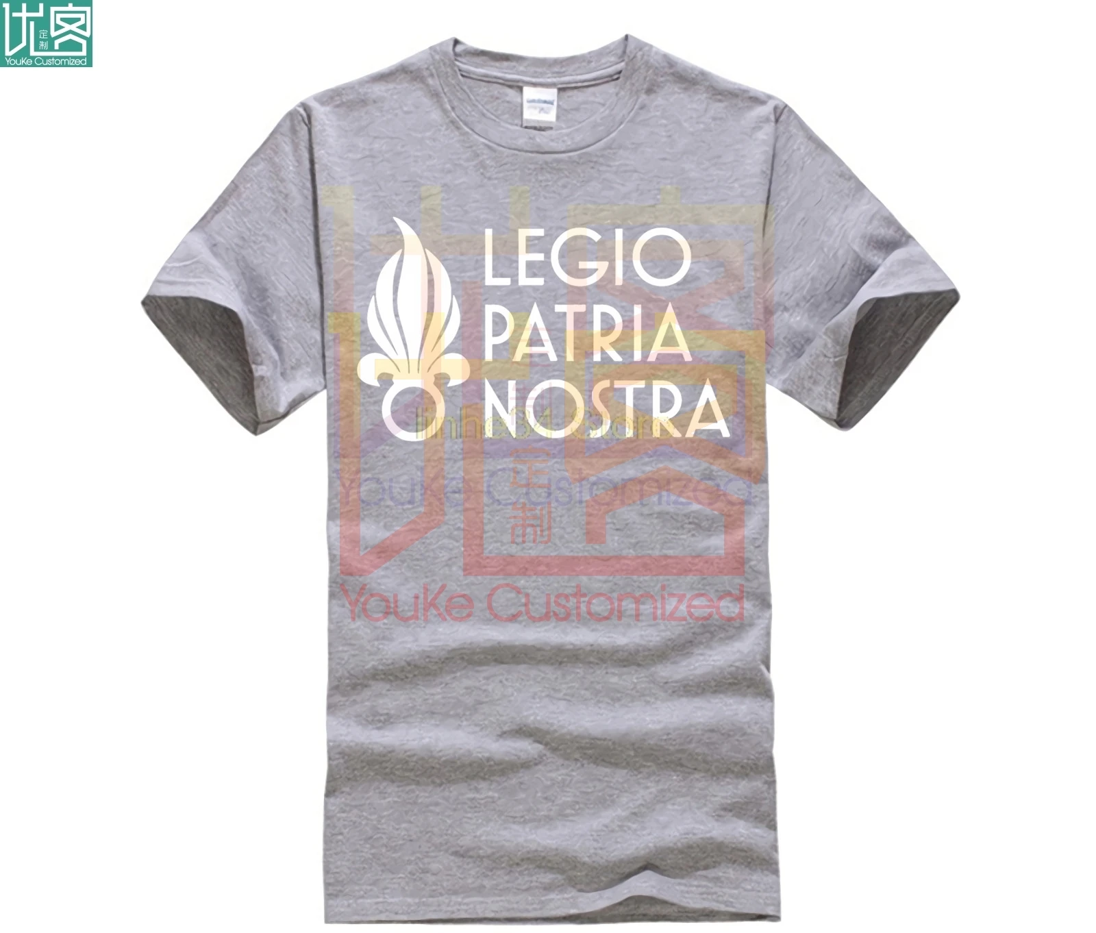 Футболка мужская с коротким рукавом Повседневная рубашка в стиле милитари серая