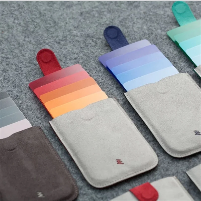 

Card Package Cascading Drawer Colorful Gradient Smart Trendy ultra-thin multi-card Bit Short Purses Carry Wallet Men And Women