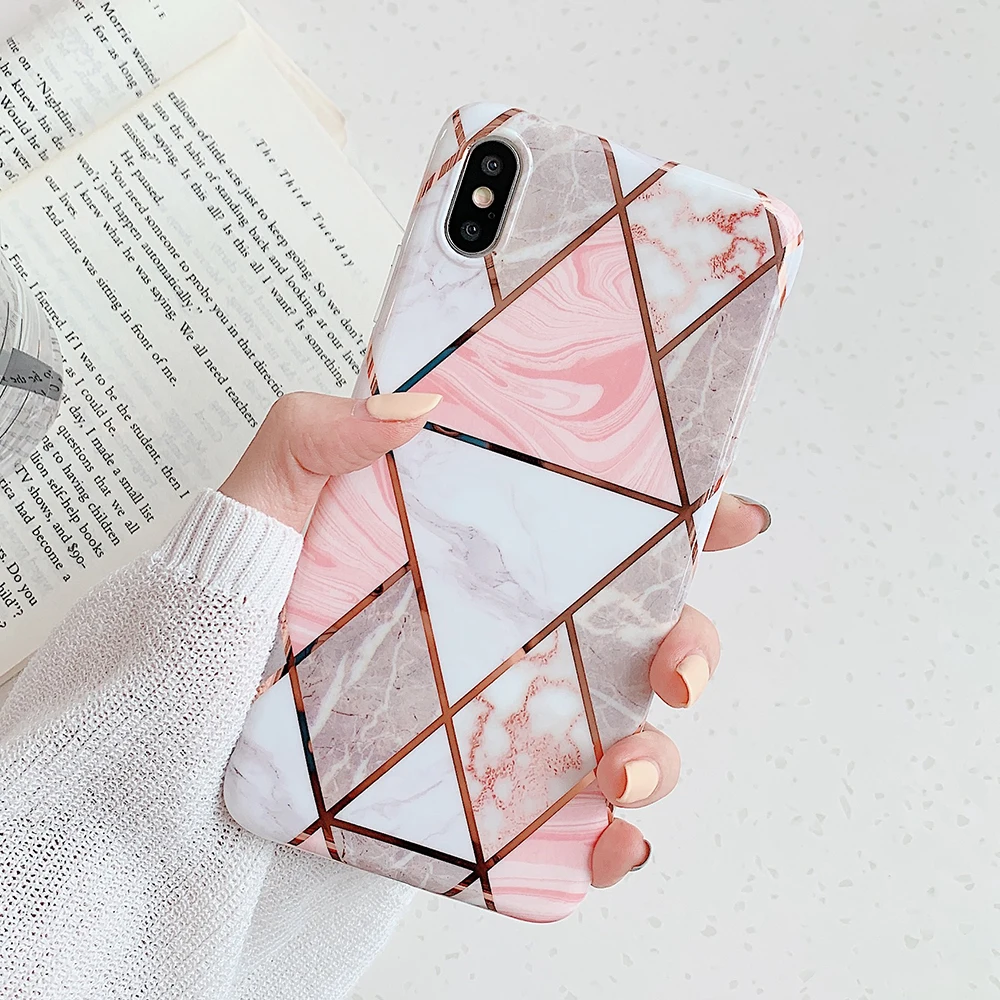 Чехлы для телефонов LOVECOM с геометрическим мраморным узором iPhone 11 Pro Max XR XS 6 6S 7 8 Plus X