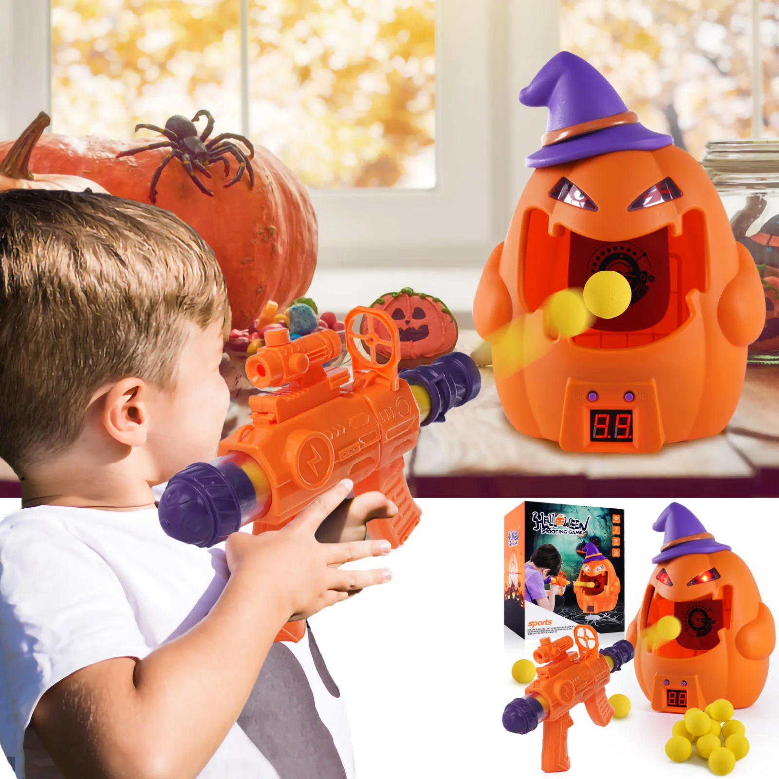 

Тыква эва катапульта на Хэллоуин мягкие пули игрушка для стрельбы в виде мишени Игрушки для мальчиков фисташки игрушки