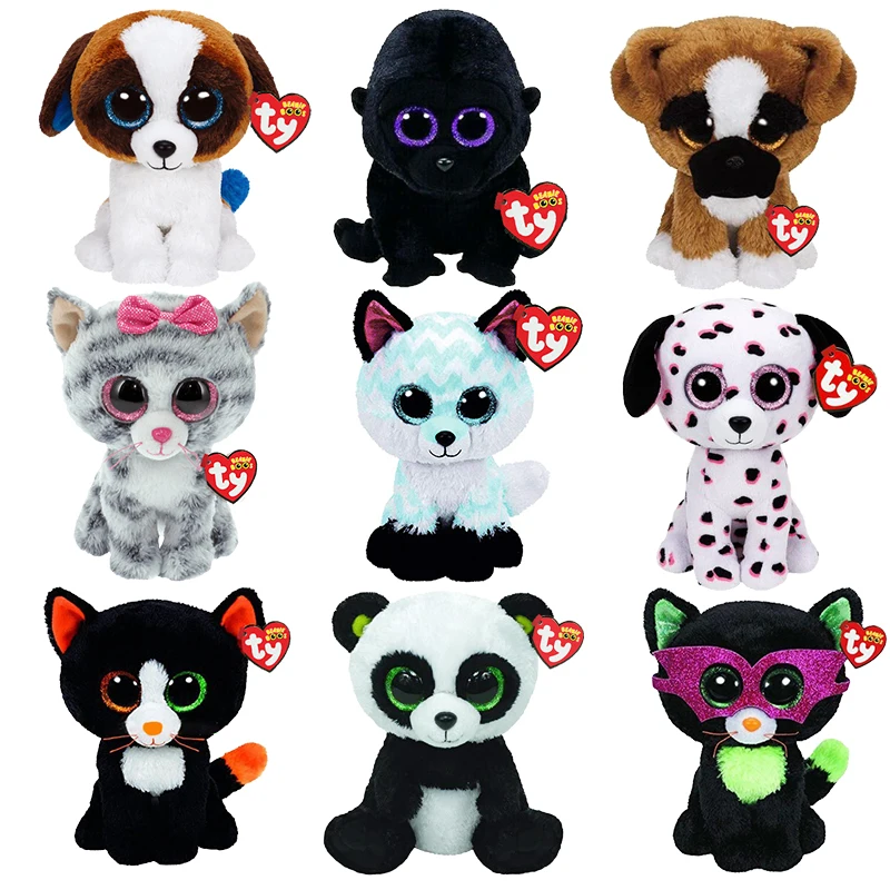 Ty Beanie Boos кошка собака серия панда лиса Горилла мягкие детские плюшевые игрушки 6