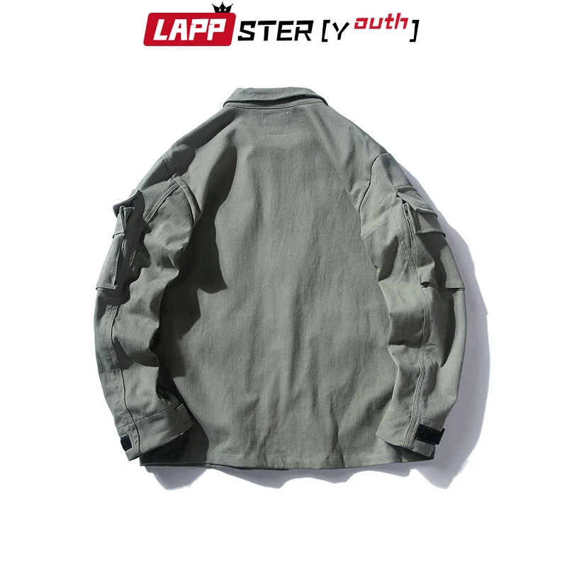 Куртка-карго LAPPSTER Мужская черная уличная одежда с защитой от ветра пальто в стиле