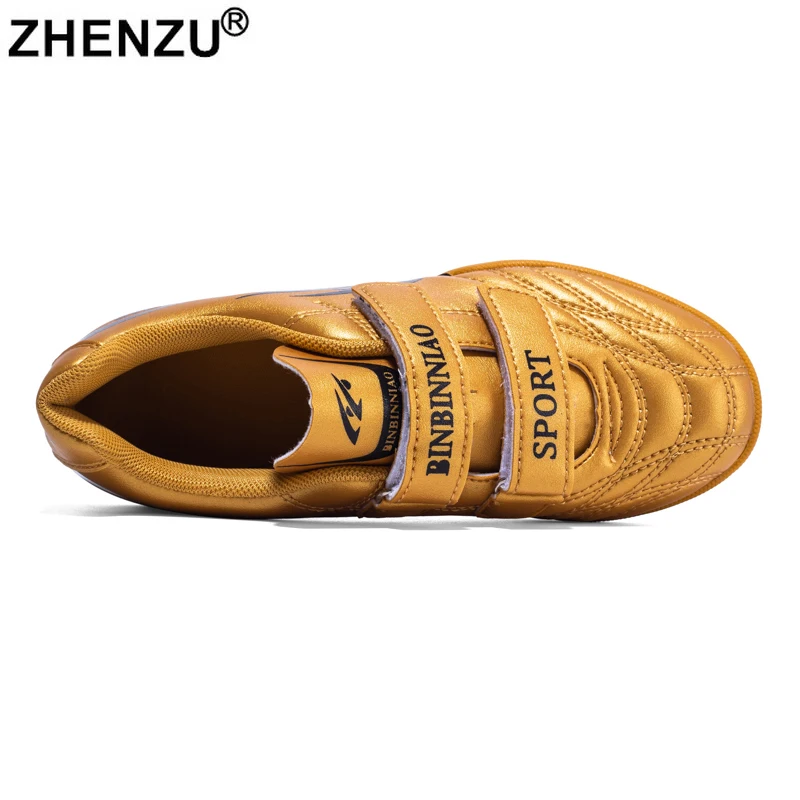 ZHENZU Size 28-34 Children Soccer Shoes Football Boots Kids Boy Girl Trainers Sneakers Leather Cleats Training tennis shoes