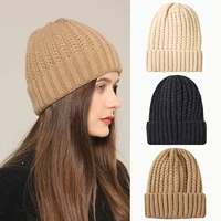 korean style knitted women girls solid color warm winter autumn caps hats twist fashion retro beanies outdoor hats heap cap