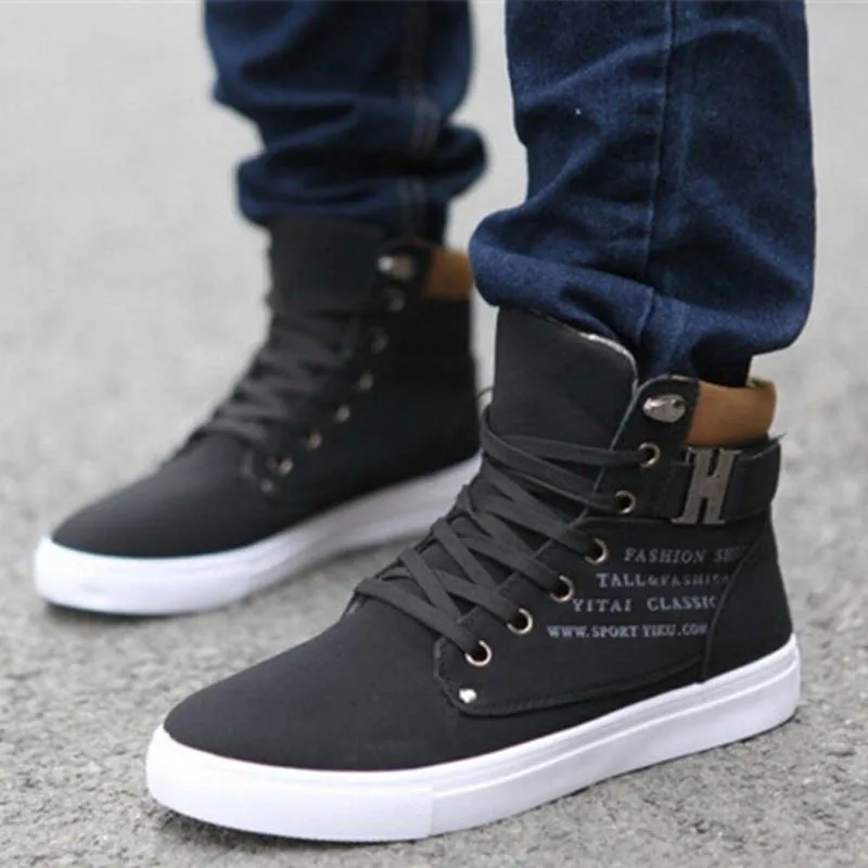 Men's Solid Skateboarding Shoes Spring Autumn Sports Shoe Warm Men Shoes Tenis Masculino Male Men's Sports Shoes Canvas