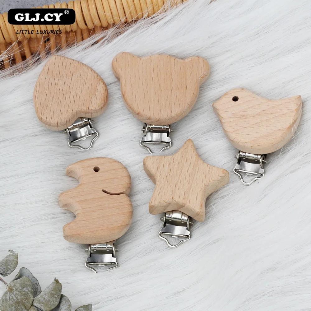 5 шт. соски цепочка аксессуары BPA бесплатно милый моделирование из бука пустышки