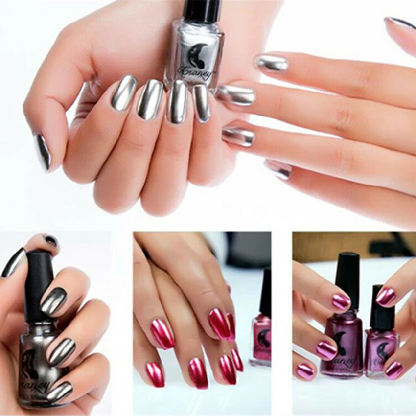 Волшебный зеркальный лак для ногтей эффект хромированный металлический дизайн