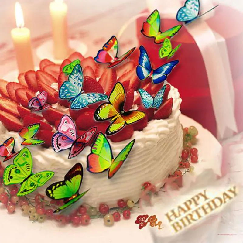 Топперы для кексов украшения тортов на день рождения свадьбу смешанные бабочки