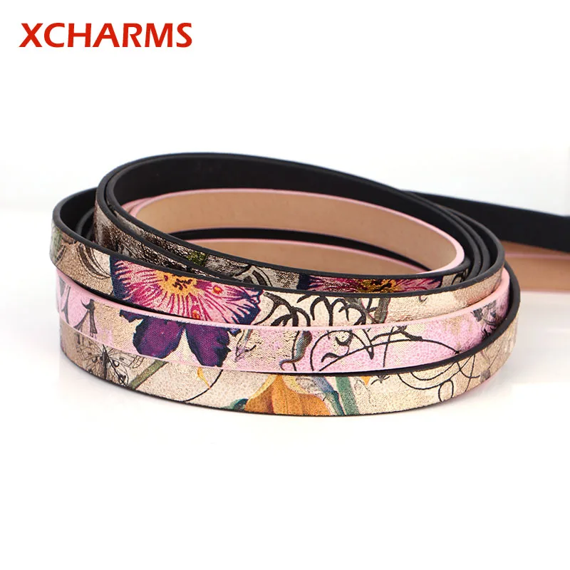 XCHARMS 10 мм плоский шнур из искусственной кожи в стиле жимолости и веревка Diy